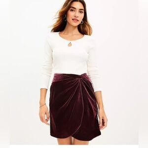 NWT Loft velvet twist shift in crushed blackberry size 8 zip up back never worn